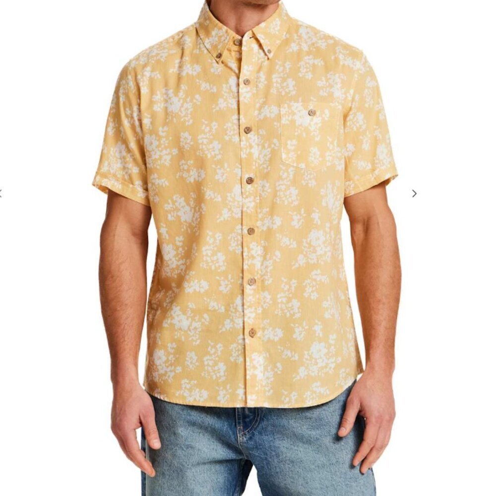 Original Weatherproof Vintage Men's Size Medium Button Down Shirt Misted Yellow